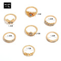 7-piece diamond leaf butterfly ring set, retro rhinestone leaf flower ring set